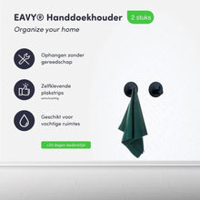 Lade das Bild in den Galerie-Viewer, EAVY Zelfklevende Handdoekhaakjes – Set van 2 Handdoekhouders - RVS
