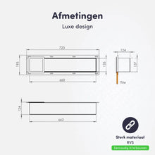 Lade das Bild in den Galerie-Viewer, Inbouw toilet rolhouder zwart RVS
