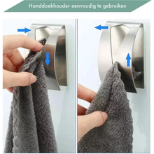 Lade das Bild in den Galerie-Viewer, RVS Handdoekhouder 2 stuks - Zelfklevend - Handdoek Klem - Handdoek haak
