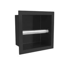 Lade das Bild in den Galerie-Viewer, Toiletrolhouder Inbouw Zwart RVS
