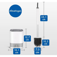 Lade das Bild in den Galerie-Viewer, WC Borstel met Houder - Hygiënische Siliconen Toiletborstel Vrijstaand of Hangend - Wit
