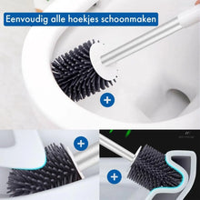 Lade das Bild in den Galerie-Viewer, WC Borstel met Houder - Hygiënische Siliconen Toiletborstel Vrijstaand of Hangend - Wit
