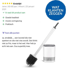 Lade das Bild in den Galerie-Viewer, WC Borstel met Houder - Hygiënische Siliconen Toiletborstel Vrijstaand of Hangend - Wit
