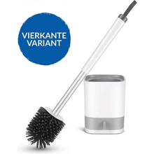 Lade das Bild in den Galerie-Viewer, WC Borstel met Houder - Hygiënische Siliconen Toiletborstel Vrijstaand of Hangend - Wit
