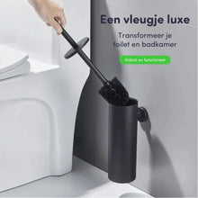 Lade das Bild in den Galerie-Viewer, WC Borstel met Houder - Toiletborstel met Houder - RVS Zwart - Hangend
